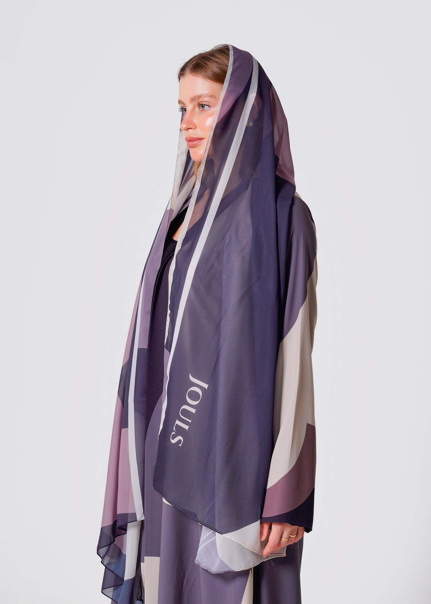 Beige Abstract Abaya